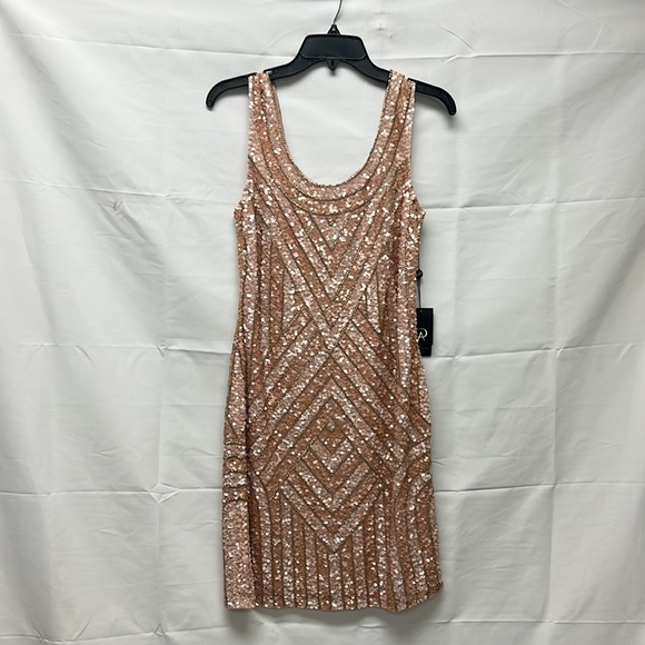 Adrianna Papell beaded sleeveless scoop neck cocktail dress - Picture 8 of 11
